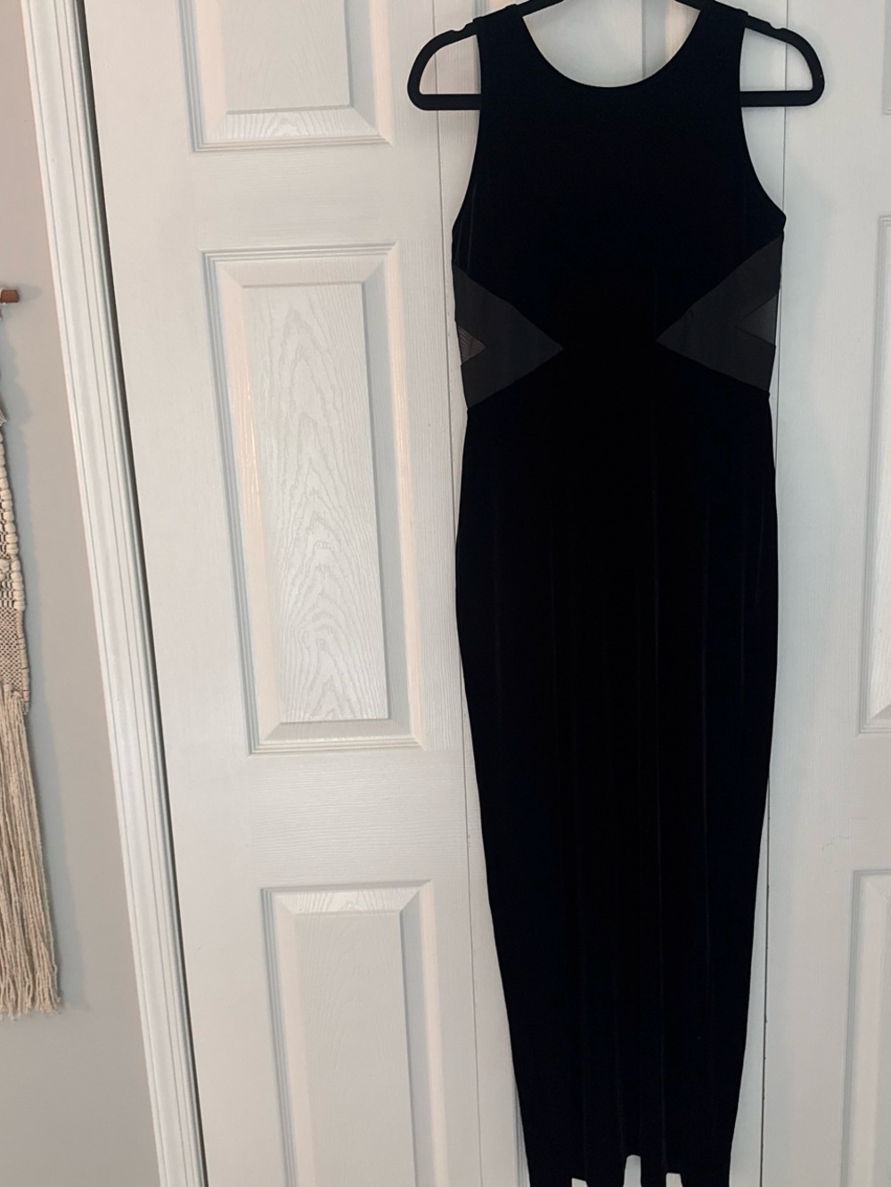 Vintage Black Sleeveless Evening Column Dress